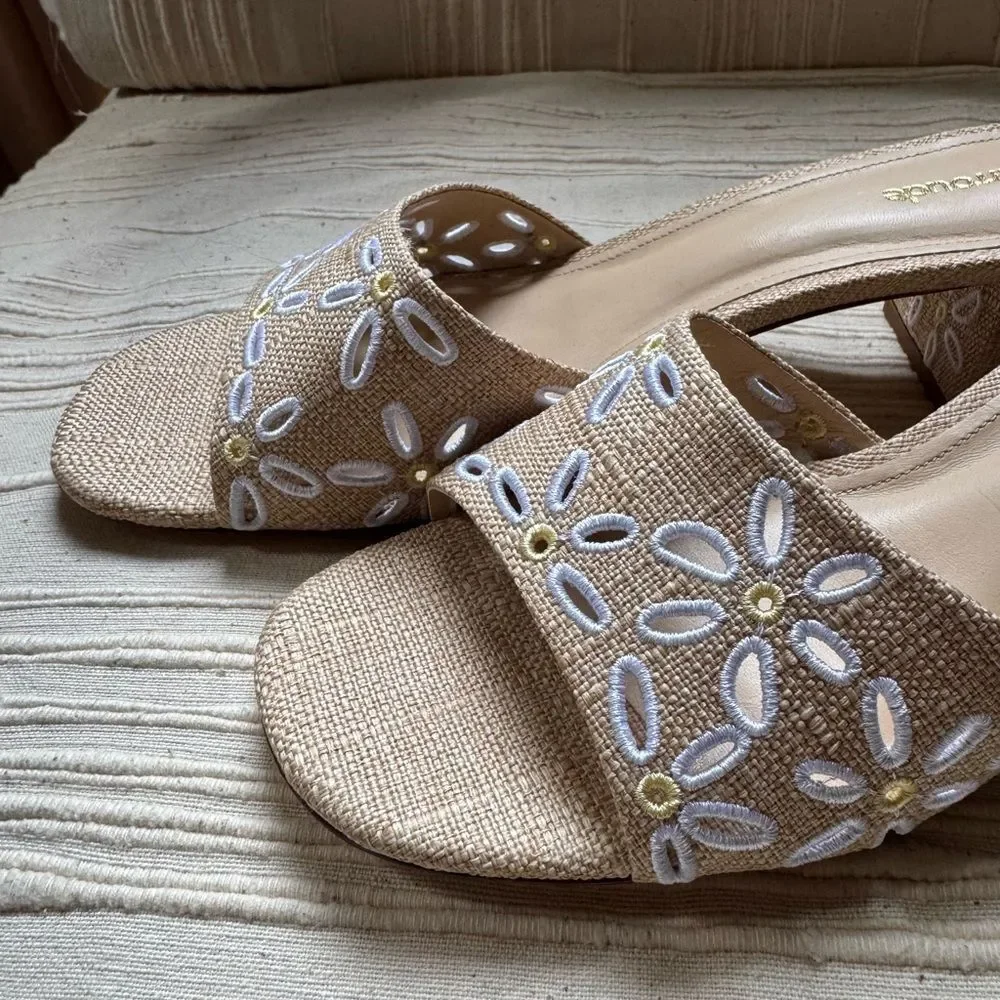 New! Larroude Brigitte Mule Raffia - Picture 3 of 8